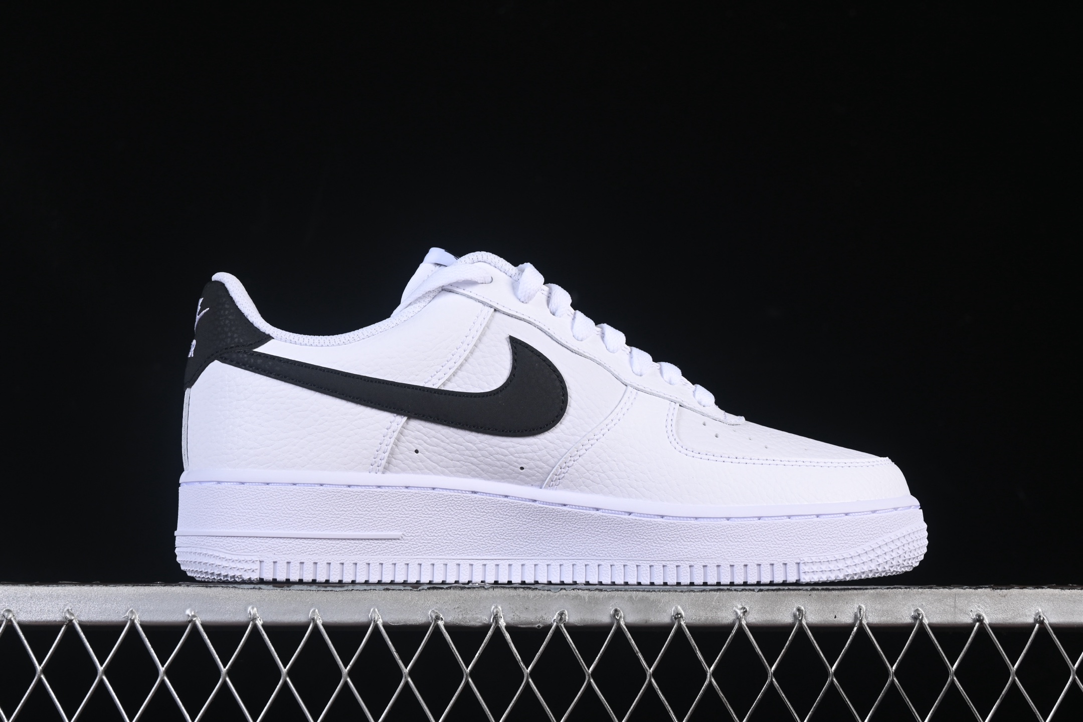 Nike Air Force 1 Low '07 White Black Pebbled Leather CT2302-100 – Image 2