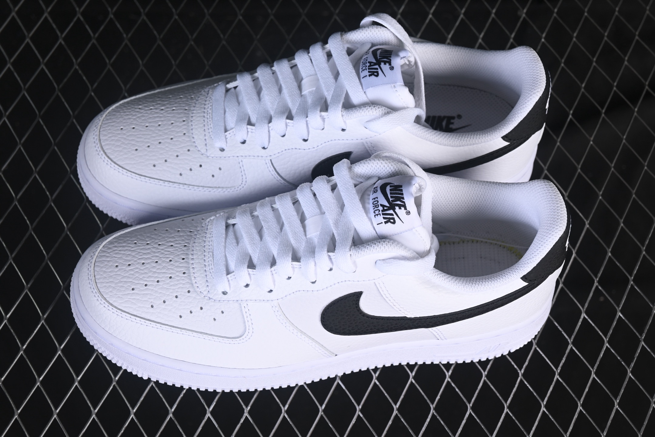 Nike Air Force 1 Low '07 White Black Pebbled Leather CT2302-100 – Image 6