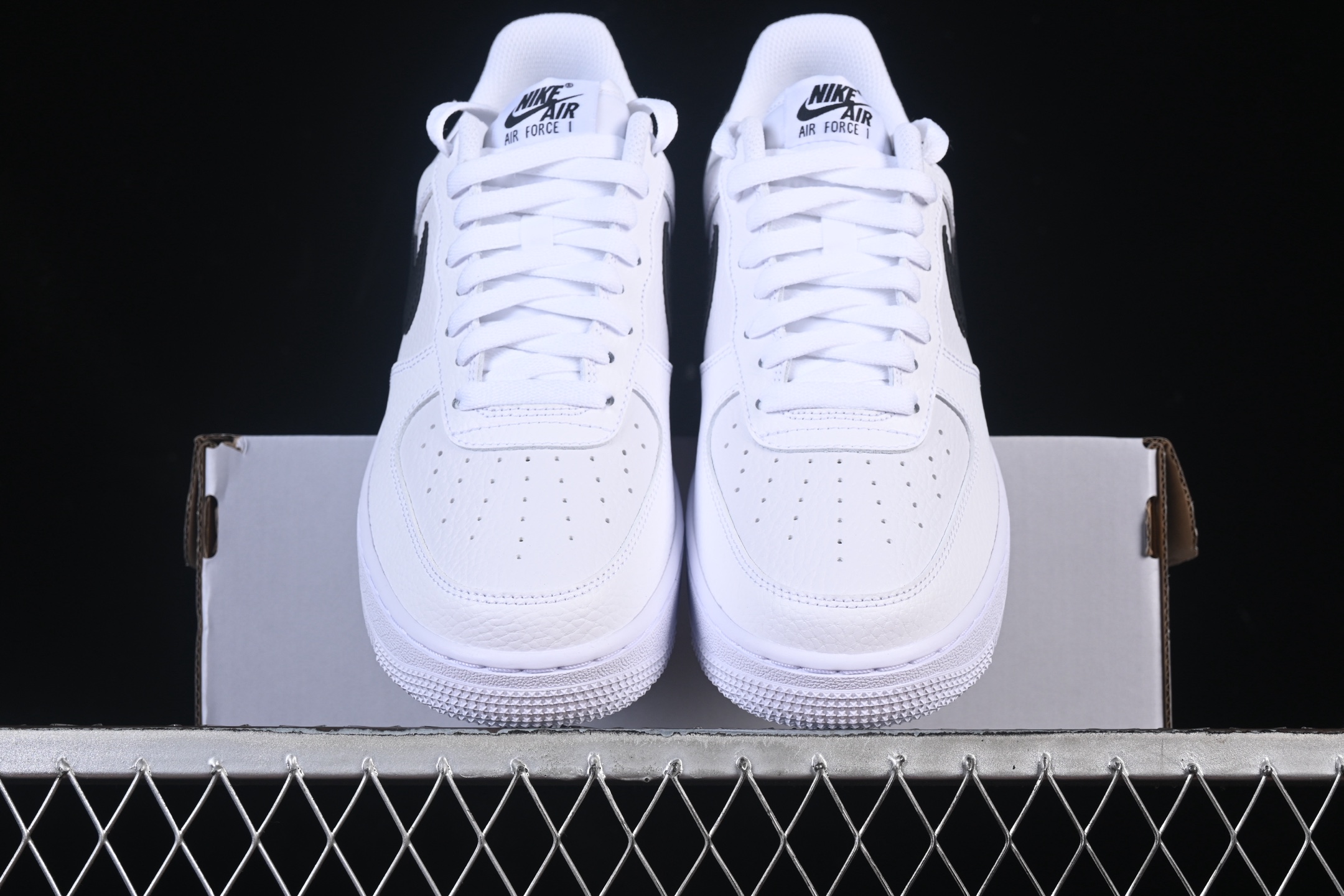 Nike Air Force 1 Low '07 White Black Pebbled Leather CT2302-100 – Image 8