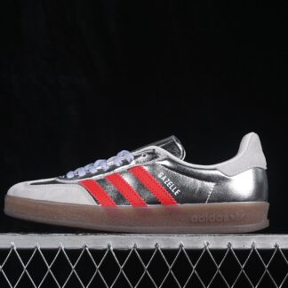 adidas Gazelle Indoor Silver Metallic Better Scarlet JR2403