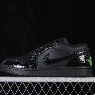Jordan 1 Low SE Black Croc Scream Green IQ9701-010