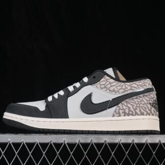 Jordan 1 Low SE Sail Deep Pewter Elephent Print IU2268-100