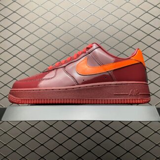 Nike Air Force 1 Low Patent Leather Dark Team Red Safety Orange IO4489-601