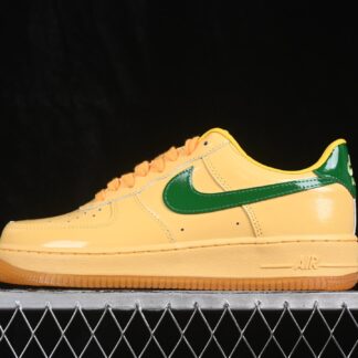 Nike Air Force 1 Low Patent Leather Topaz Gold Pine Green IO4489-700