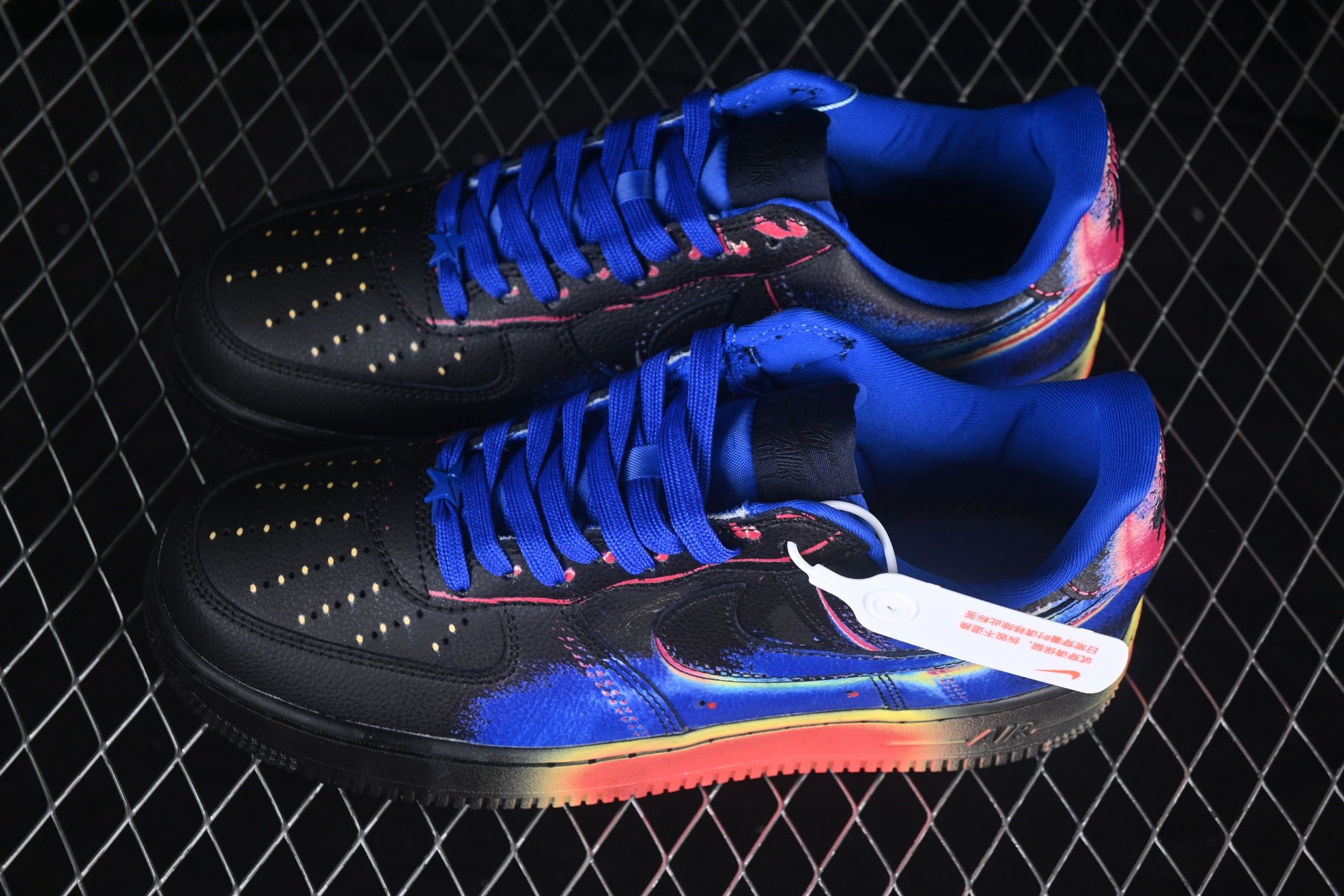 Nike Air Force 1 Low Retro Heat Map Black Racer Blue IB6834-001 – Image 5