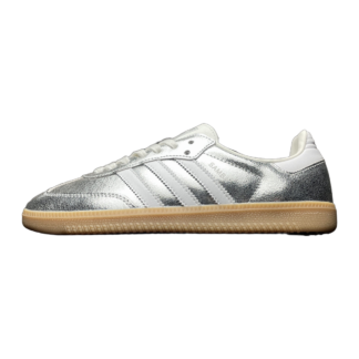 adidas Samba OG Silver Metallic Cracked Leather JR0035