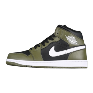 Jordan 1 Mid Black White Olive DQ8426-092