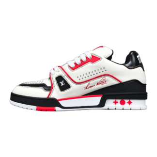 Louis Vuitton LV Trainer White Red Black 1AD7JW